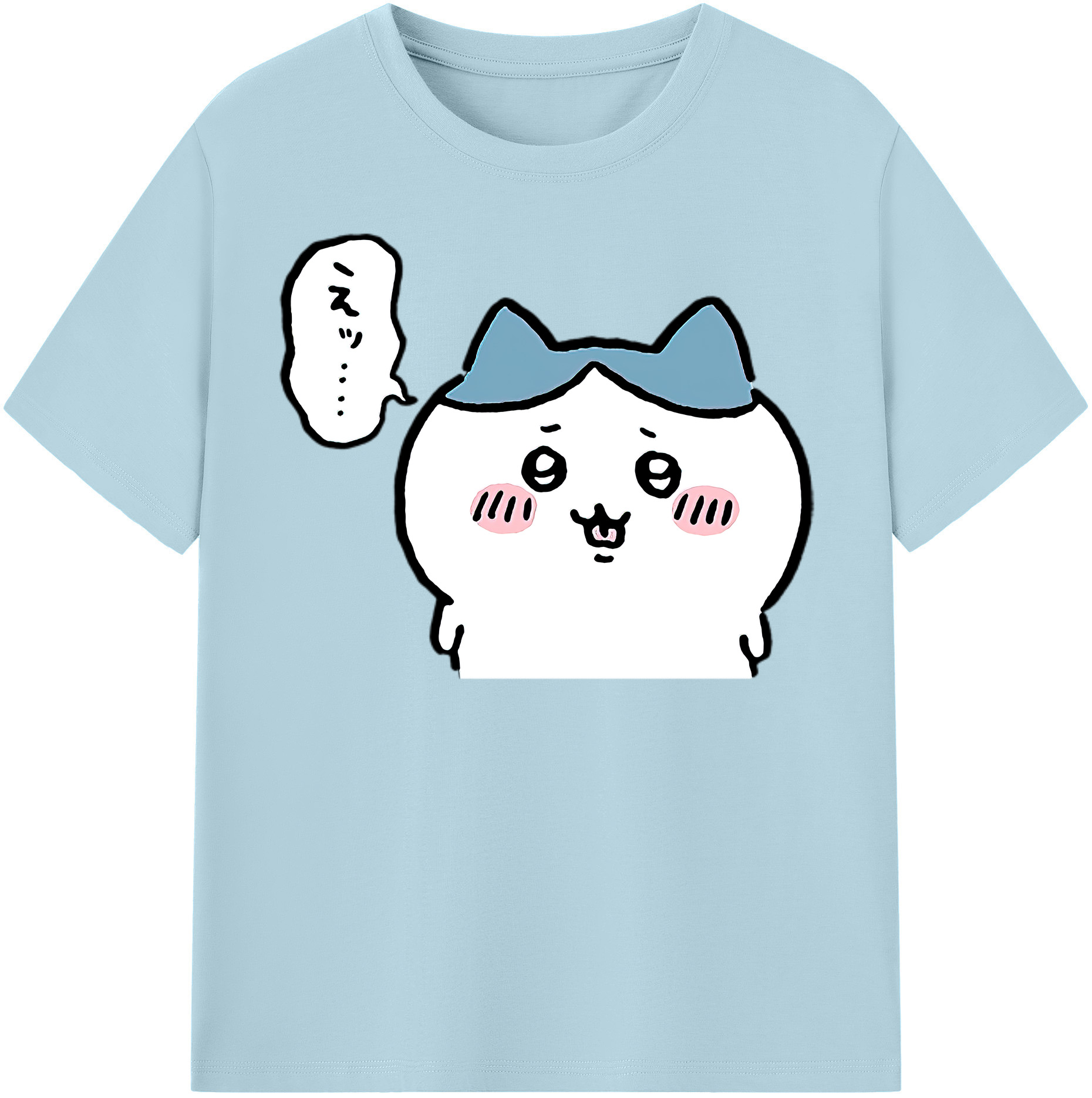 （画像用） ちいかわ ハチワレ Chii-kawa hachiware 綿100％半袖Tシャツ（フロントプリント）